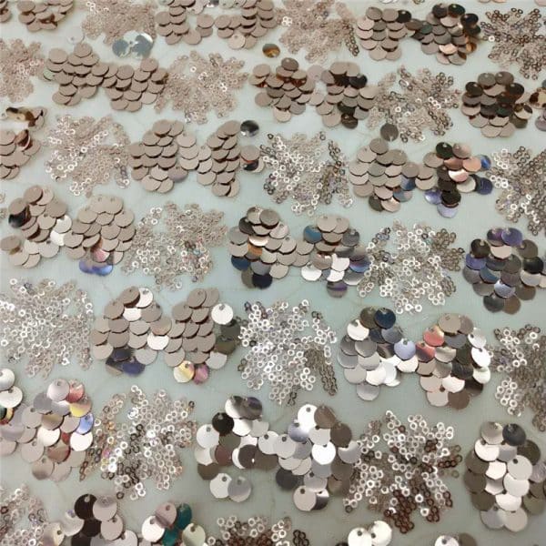 Silver hologram sequin fabric wholesale - Image 3