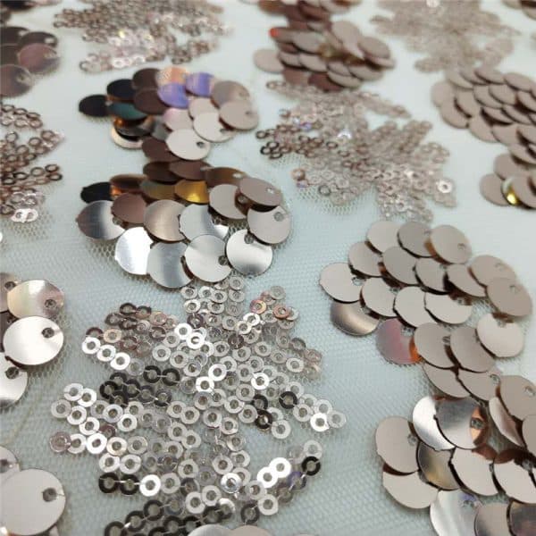 Silver hologram sequin fabric wholesale - Image 4