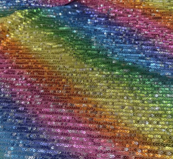 rainbow sequin fabric pastel