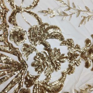 gold sequin embroidery fabric