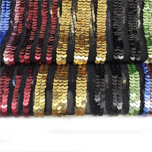 Sequined fabric buy in bulk striped fabric - Image 5