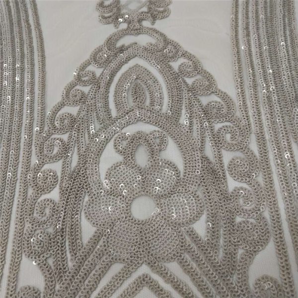 Stretch 3mm white sequin fabric wholesale - Image 5