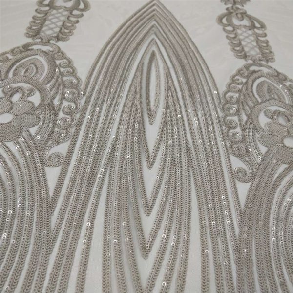 Stretch 3mm white sequin fabric wholesale - Image 7