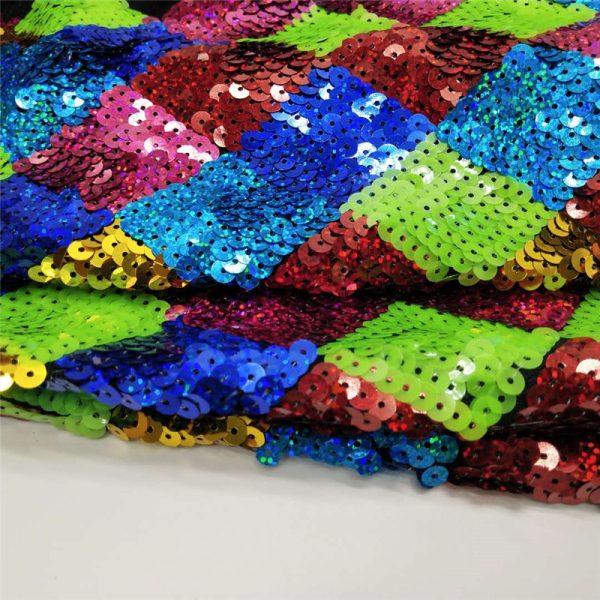 Costume materials multicolored sequin fabric - Image 4