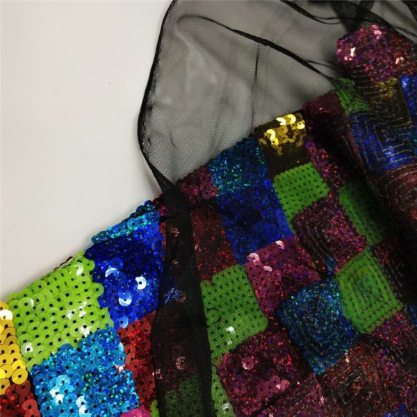 Costume materials multicolored sequin fabric - Image 5