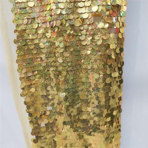 Large sequin gold fabric