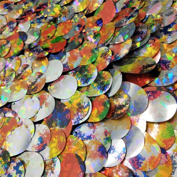 Holographic large circle dangle sequin fabric - Image 4