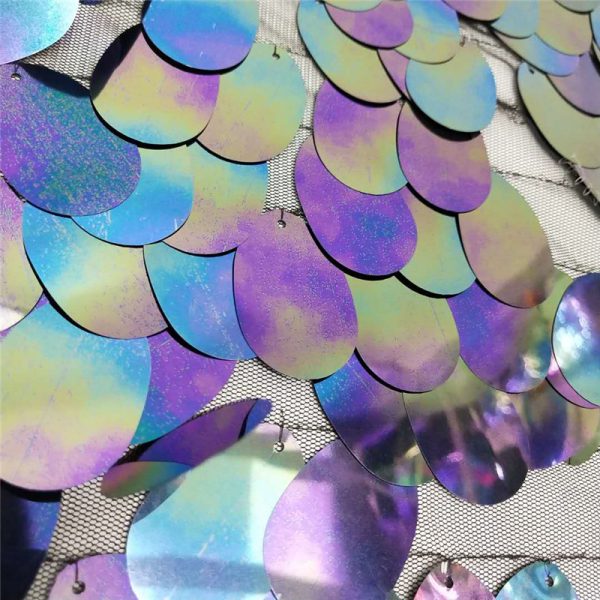 Holographic large circle dangle sequin fabric - Image 5