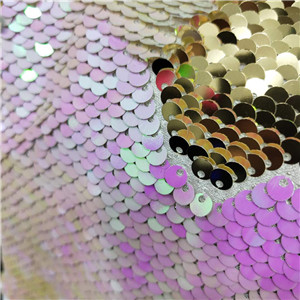 reversible sequin fabric pink gold