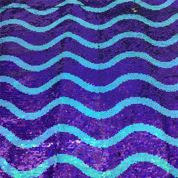 Two tone sequin fabric multicolor by the yard - Image 3