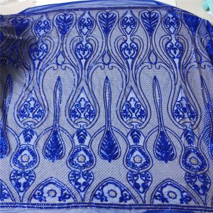 Sequins fabric royal blue yard