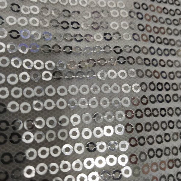 silver sequin net fabric