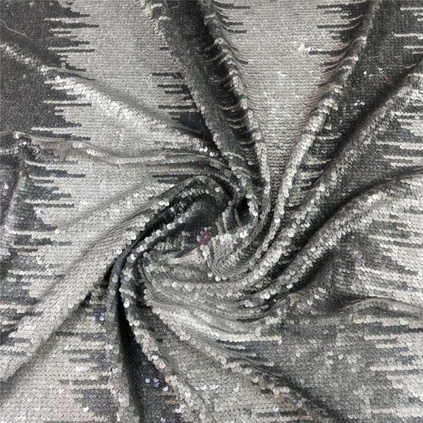 Matte embroidered sequin fabric for sale wholesale - Image 3