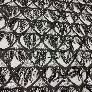 sequins fabric black