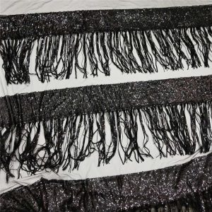 black sequin tulle fabric