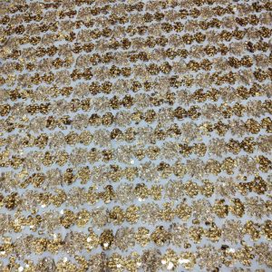 embroidered sequin fabric gold