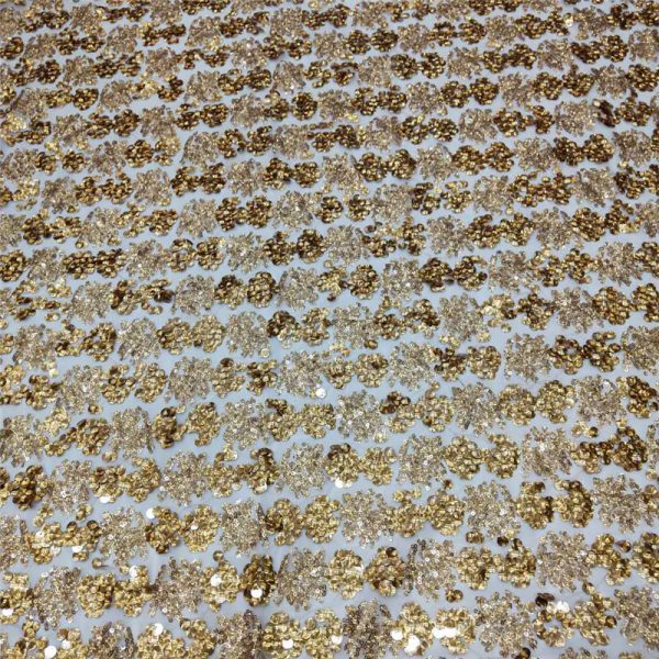 embroidered sequin fabric gold