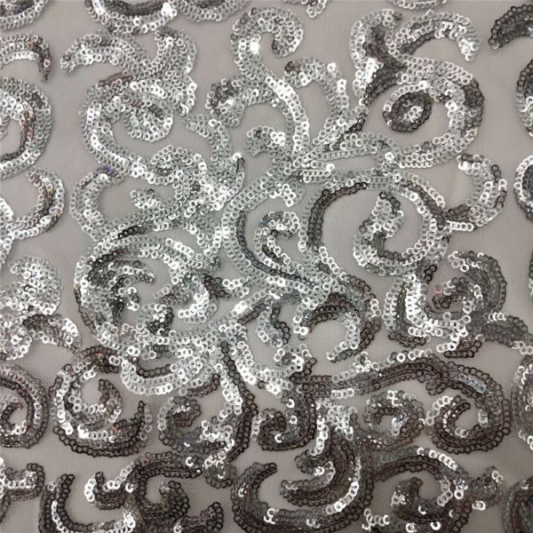 swirl sequin mesh fabric