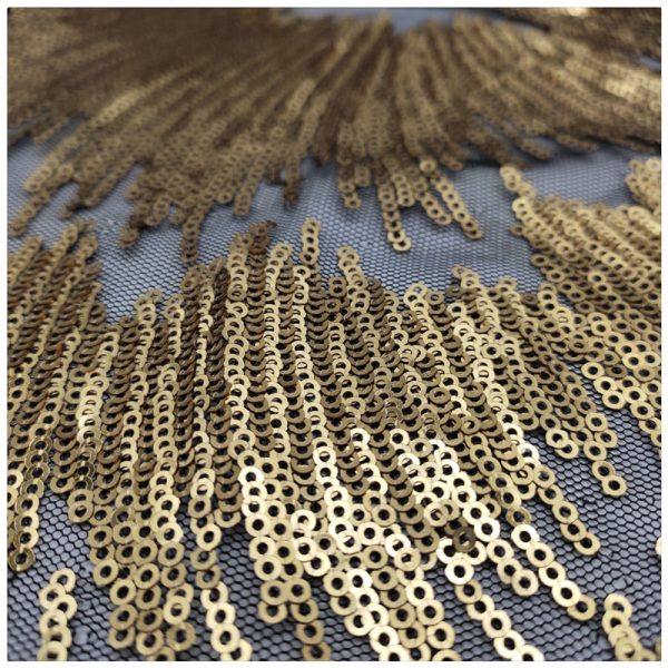 Gold sequin tulle fabric wholesale - Image 4