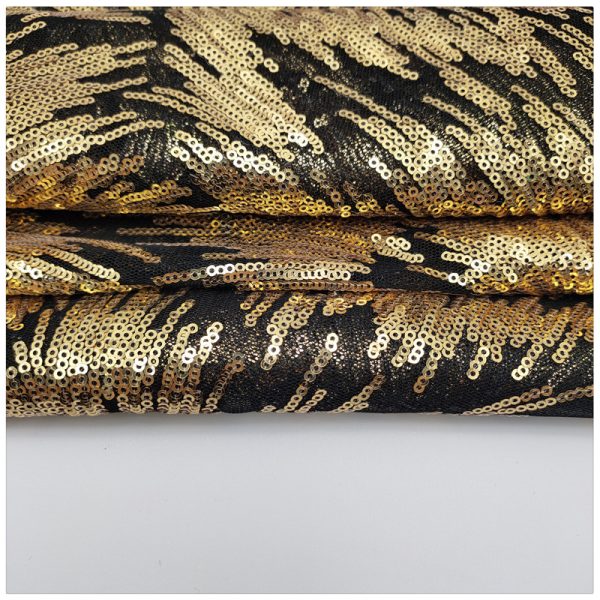 Gold sequin tulle fabric wholesale - Image 5