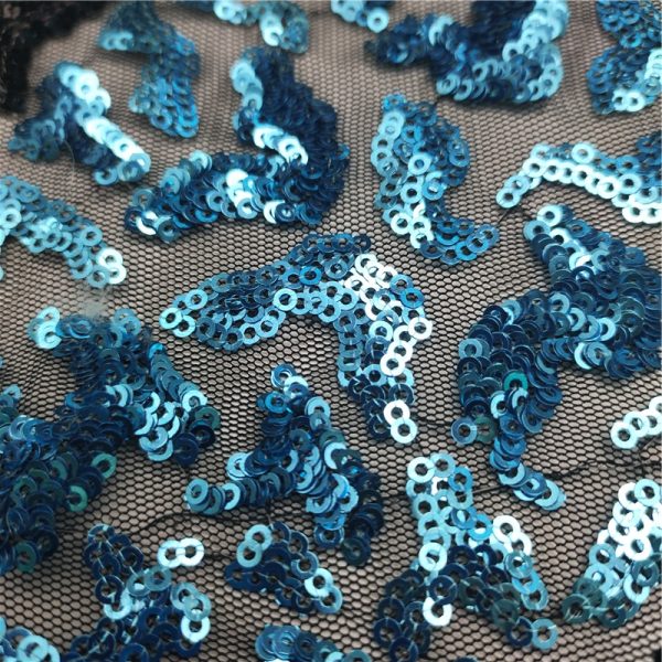 navy sequin lace fabric