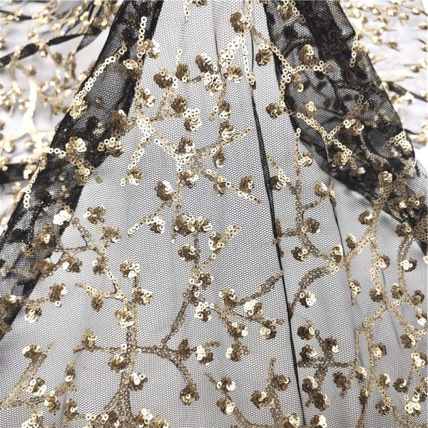 mesh embroidered sequin fabric