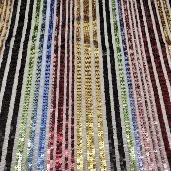 sequined striped fabric