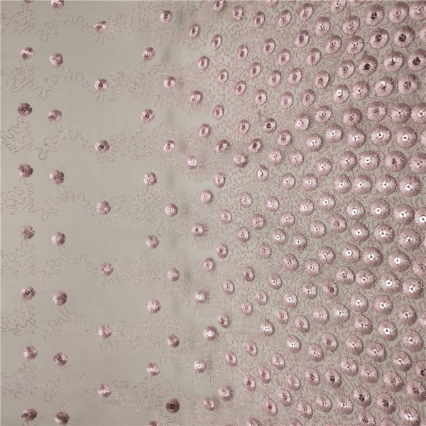 sheer pink sequin fabric