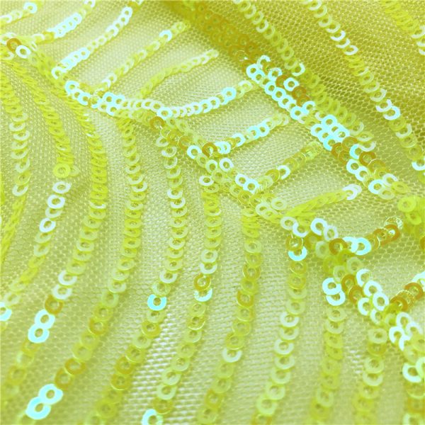 Yellow micro tree branch sequin fabric - Image 3