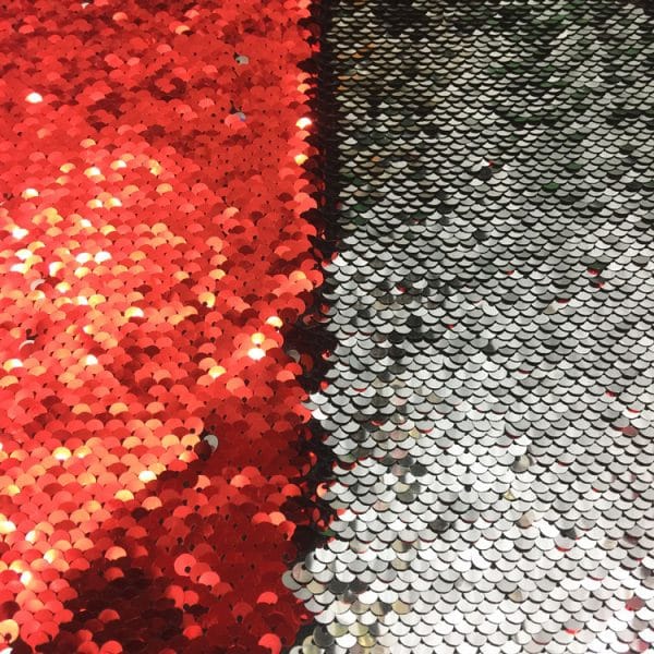 reversible red sequin fabric