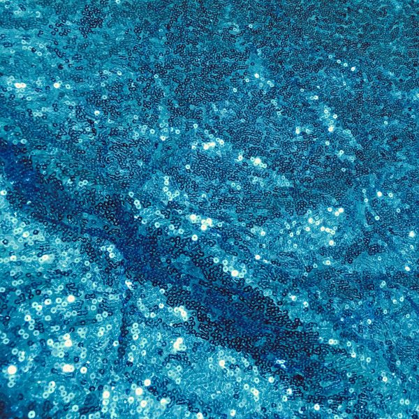 teal blue sequin fabric