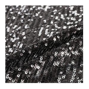 black holographic sequin fabric