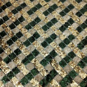 gold geometric sequin fabric