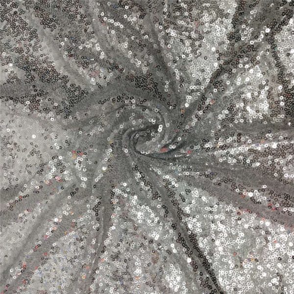 Stretch silver sequin fabric by the yard - Image 5