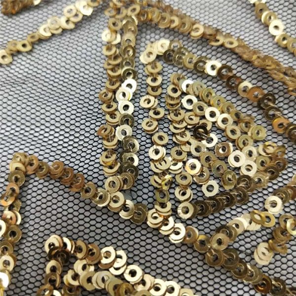 Gold micro sequin fabric by the yard - Image 3