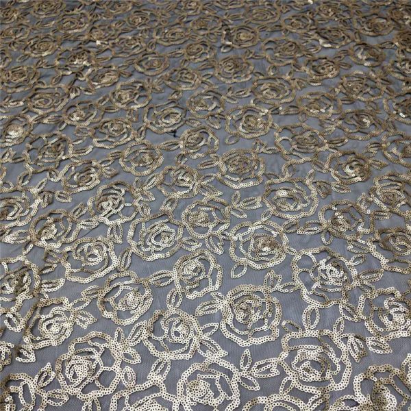 sheer gold sequin tulle fabric