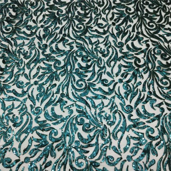 turquoise sequin stretch fabric