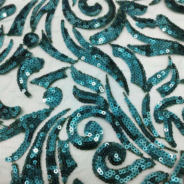 teal sequin fabric for sale