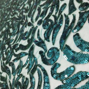 aqua sequin stretch fabric