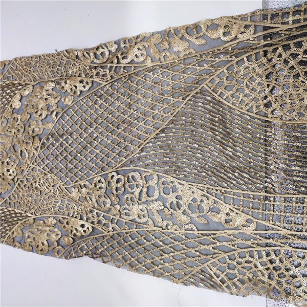 sheer gold sequin fabric