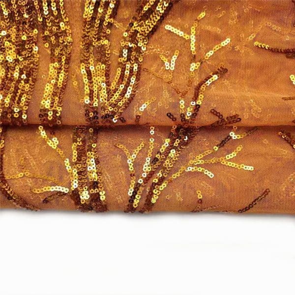 Gold sequin net fabric - Image 6