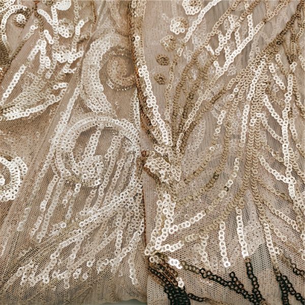 gold sequin fabric polyester