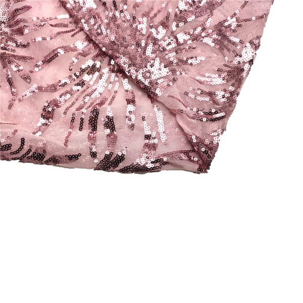 Pink ombre paisley sequin fabric - Image 6