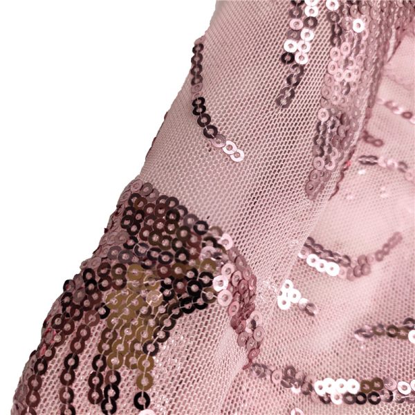 Pink ombre paisley sequin fabric - Image 4