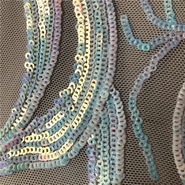 Hologram black sequin net fabric - Image 9