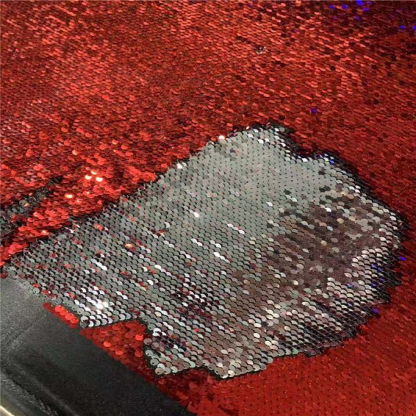 mermaid sequin fabric by the yard red and white