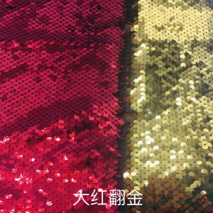 red and gold sequin fabric