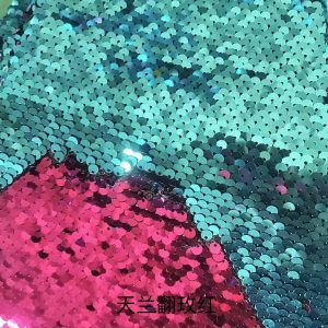 blue double sided sequin fabric