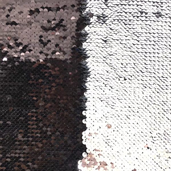 black reversible sequin fabric