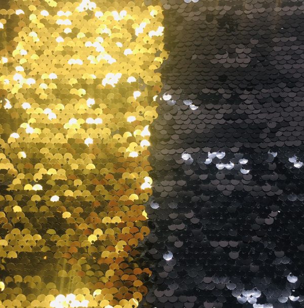 black and gold sequin fabric